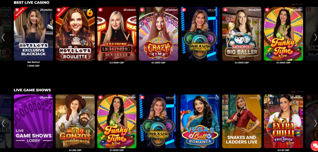 hotslots casino, live casino