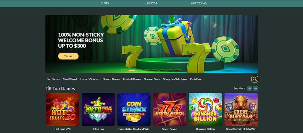 lemon casino, online casino, homepage