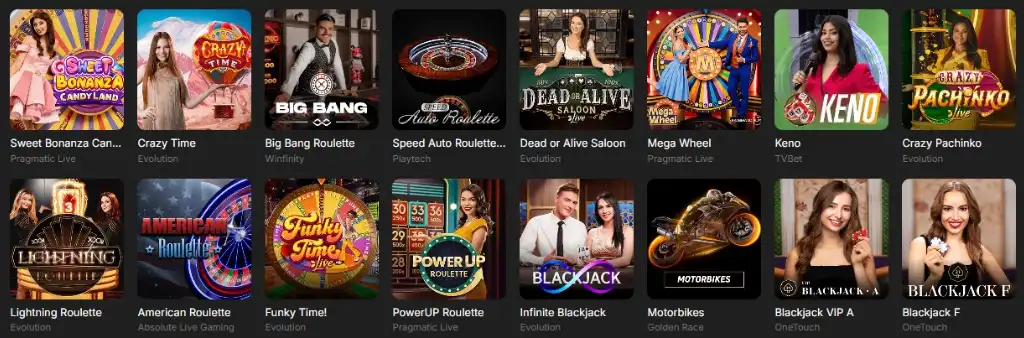 Need For Spin Casino, Live casino games, blackjack